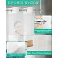 thumbnail image 4 of No Hook Shower Curtains with Snap in Liner, Sea Turtle Blue Waterproof Fabric Shower Curtain, Coastal Ocean Seaweed Wood Grain Double Layers & See-Through Top Window Bathroom Curtains 48''x72'', 4 of 6