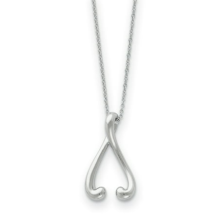 Sterling Silver Polished I Wish You the Best 18in Necklace and (Best Things On Wish)