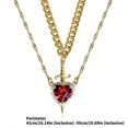 thumbnail image 3 of Heart Daggers Necklace With Intricate Rhinestones Accent Trendy Heart Daggers Necklace Charm for Modern Fashionistas, 3 of 5