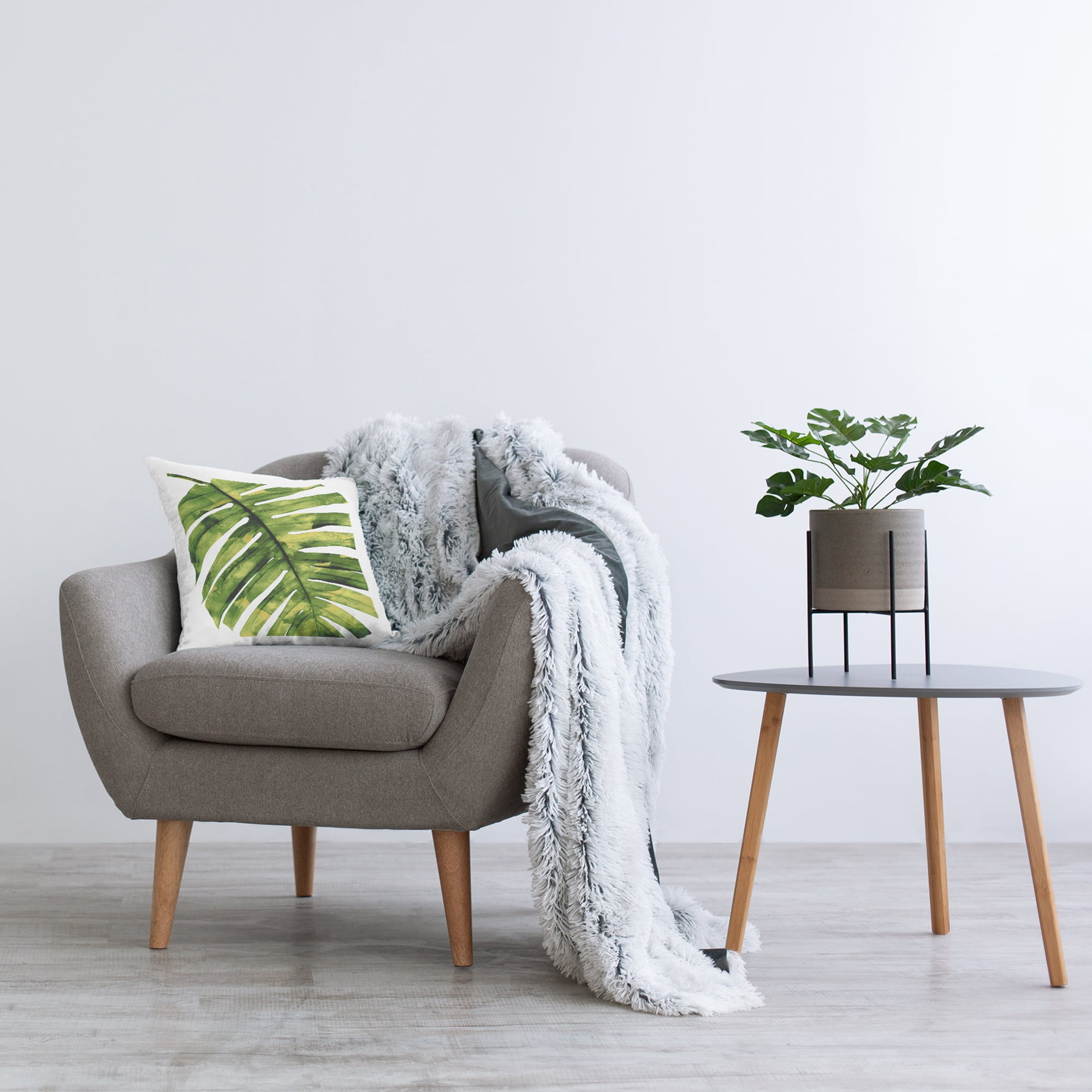 Stupell Industries Bold Monstera Leaf Tropical Printed Throw Pillow Design by Melonie Miller