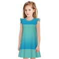 thumbnail image 1 of Balery Teal Turquoise Camisón de princesa para niñas, pijama de algodón con mangas abullonadas, suave y bonito.-XX-Large, 1 of 6