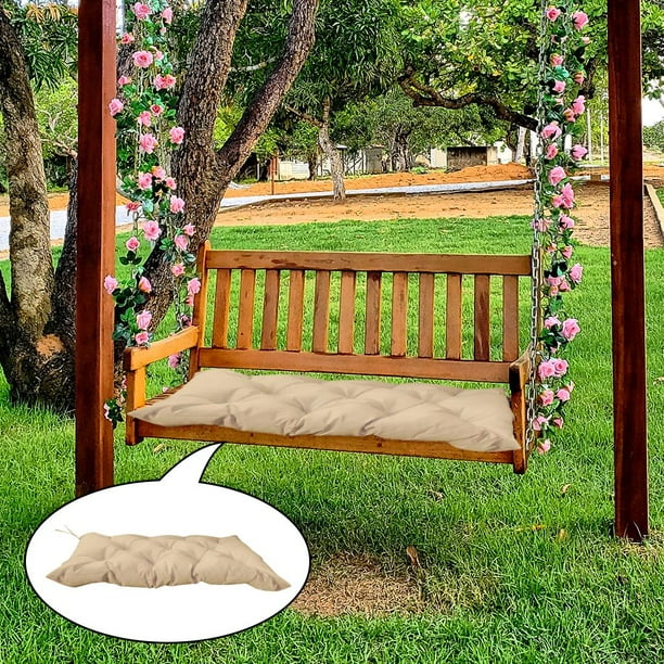 Luzkey Waterproof Garden Cushion Outdoor Indoor Patio Seat Pad Swing Mat Furniture Replacement Beige 100x50x10cm Other 100x50x10cm And 120x50x10cm