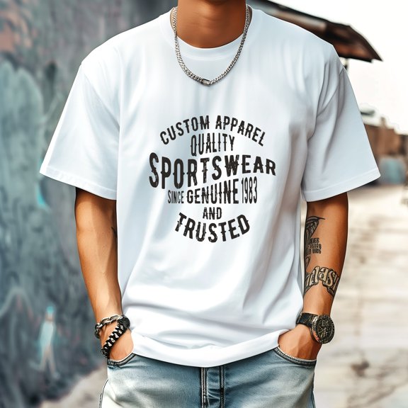 Men's T Shirt Round Neck Patterned Tee Summer New Sports Shirt Vintage Style Gift for Friends XS
