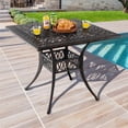 thumbnail image 4 of GVN 35.4 Inch Aluminum Patio Square Dining Table with Umbrella Hole-Bronze, 4 of 10