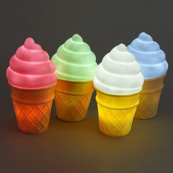 Xinyolin Novelty Ice Cream Shaped LED Desk Table Night Light Bedroom Home Decor Lamp Gift