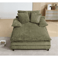 thumbnail image 6 of JONPONY 64''x54'' Chaise Lounge Chair Indoor, Oversized Upholstered Sofa Bed, Sleeper Couch Reading Chairs Fluffy Plush Faux Fur Cloud Sofas Couches with Adjustable Back for Living Room, Green, 6 of 11