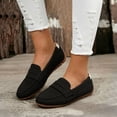 thumbnail image 2 of Canvas Loafers for Women Wide Width Comfortable Slip on Work Flats Lightweight Dressy Casual Walking Shoes Black Size 7, 2 of 3