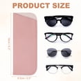 thumbnail image 2 of 4 Piezas de Fundas Suaves para Gafas, Estuche de Cuero para Gafas de Sol, Bolsa Portátil para Gafas para Mujeres y Hombres (Rosa), 2 of 7