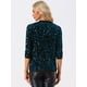 thumbnail image 4 of Chaqueta elegante de lentejuelas Allegra K para mujer, terciopelo, manga 3/4, Azul S, 4 of 6