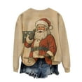thumbnail image 7 of Lorytime Oversized Vintage Sweatshirt for Women Christmas Santa Claus Shirt Crew Neck Long Sleeve Pullover Tops, 7 of 7