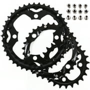 BUCKLOS 64/104 BCD Bike Chainring Set, Steel CNC Alloy Double/Triple MTB Chainring 22T 24T 26T 32T 38T 42T 44T 4 Bolts Mountain Bicycle Chainrings fit 8 9 10 Speed Compatible