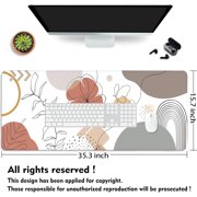 Desk Pad, Boho Mouse Pad, Desk Mat, Desk Mats on Top of Desks, Abstract Century Minimalistic Desk Pad for Keyboard and Mouse, Large Desk Cover Mat, Cute Desk Mat, 35.3x15.7''''
