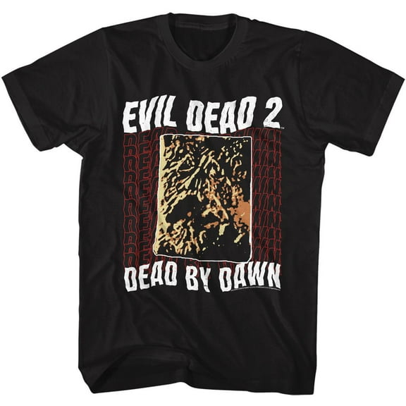 Evil Dead Dead By Dawn Repeating Black Adult T-Shirt 3Xlt