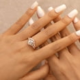 thumbnail image 2 of vylahjewellery Vermeil Rose Gold Proposal Ring Classic Oval Shape Anniversary Jewelry Marquise Side Stone Moissanite Engagement Ring for Women, 2 of 6