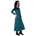 thumbnail image 2 of Moomaya A-line Color Block Maxi Dress Casual Plain Waist Belted Long Dress, 2 of 8