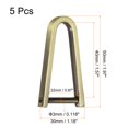 thumbnail image 2 of Uxcell D-Rings Screw in Shackle, 5Pack 50mm Horseshoe U Shape D Ring for Bag DIY, Bronze, 2 of 4