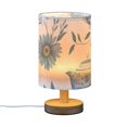 thumbnail image 2 of Teapot and Flowers Bedside Table Lamp LED Warm Lights with USB Charging Port Retro Cylinder Desk Lamps, 2 of 7