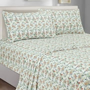 Mainstays 300TC Cotton Rich Percale Easy Care Bed Sheet Set,Pillow Cases,Queen(2 Count),Floral