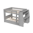thumbnail image 6 of Mirightone Wood Full over Full Bunk Bed with Desk and Trundle, Bunk Bed with Storage Bookshelves, Full Size Bunk Bed for Teens Adults, Gray, 6 of 7