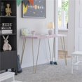 thumbnail image 2 of Ameriwood Home Owen Retro Computer Desk in Pink/Gold, 2 of 9