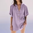thumbnail image 2 of GILIGEGE Rompers for Women 2025 Summer Casual V Neck Button Down Short Sleeve Romper Overalls Shorts with Pockets Beach Vacation Outfits Short Rompers Tshirt Shorts Dressy Jumpsuits Casual Trendy, 2 of 7