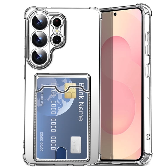 AICase For Samsung Galaxy S26 Ultra Case Card Slot Soft TPU Pocket Shockproof Slim Clear Cover