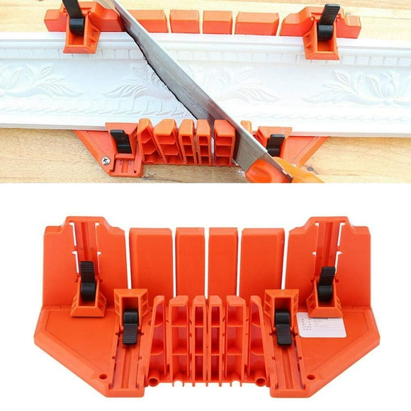 Rdeghly Plastic Mitre Box Pruning Saw Wood Cutting Hand Saw Hardware Tool 14inch with Clamp, Mitre Box