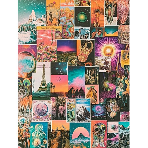 Vintage Collage Decorative Painting/Canvas Art， Perfect for Living Room， Bedroom， Office， Study Room， Dining Room， Hallway， Studio， Cafe， Bar， Hotel， Apartment， and Gallery Decor.