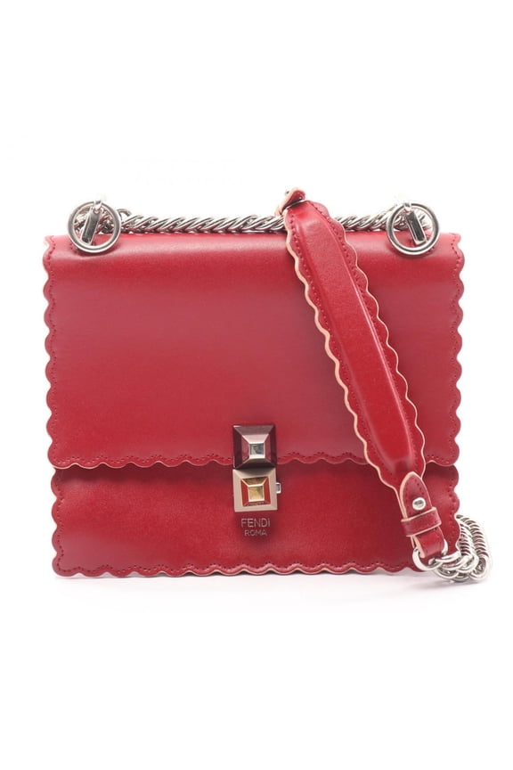 Pre-Owned Fendi MINI KAN I shoulder bag, leather, women's, red, 8M0381