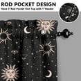 thumbnail image 5 of Kitchen Curtains 24 Inch Short - 3 Panel Set, Gothic Celestial Sun and Moon Print, Mystical Starry Night Astrology Aesthetic, Rod Pocket Window Curtain, Easy Wash, 5 of 6