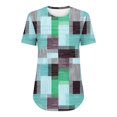 thumbnail image 4 of Cqxid525 Short Sleeve Tops For Women Women's T Shirt Short Sleeve Formal Casual Shirt Spring Summer Clothing Flowing Creases Front V Neck Green Xl, 4 of 5