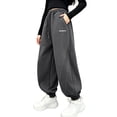 thumbnail image 2 of Nilvkv Girls Baggy Sweatpants, Girls Pants, Cuffed Joggers with Elastic Drawstring Waist and Side Pockets in Solid Colors, ideal for Fall Gray 9-10 Years, 2 of 6
