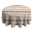 thumbnail image 4 of Round Waterproof Tablecloth 60×60 Inch, Classic Bohemian Repeating Geometric Pattern Boho Reusable Indoor/Outdoor Durable Table Cover for Party Kitchen Dinner Room Decor, 4 of 6