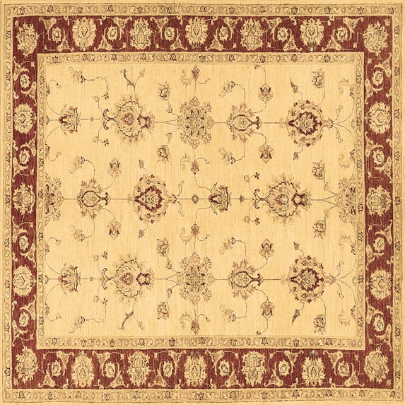 Ahgly Company Indoor Square Persian Brown Traditional Area Rugs, 5' Square