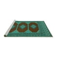 thumbnail image 2 of Ahgly Company Machine Washable Indoor Square Persian Turquoise Blue Traditional Area Rugs, 8' Square, 2 of 4