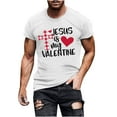 thumbnail image 2 of Edvintorg Couples Valentine'S Day Shirts Clearance Women Gifts Funny Love Letter Printed Short Sleeve T-Shirt Casual Tops Tee Classic Fit Basic Shirts White S, 2 of 4