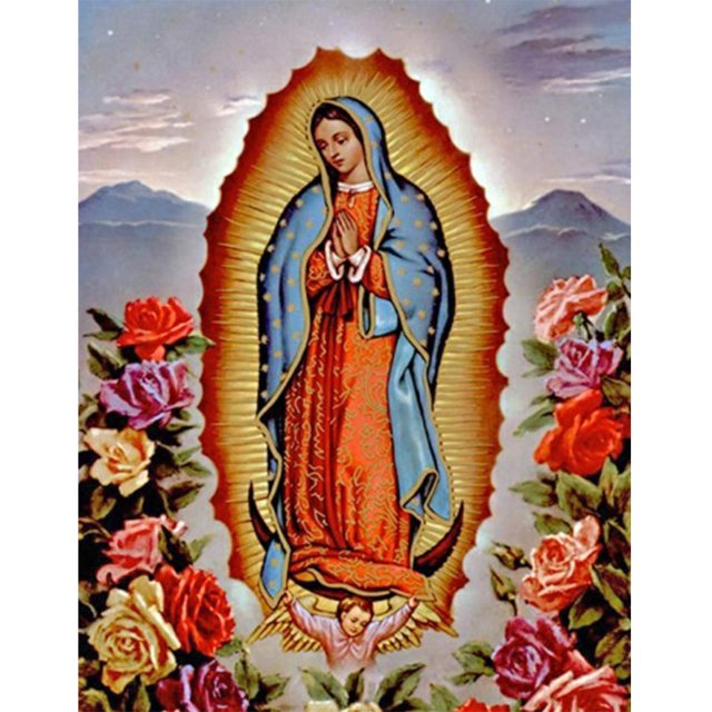 Cuadros Decorativos Figura religiosa Full Round Drill Diamond Painting 5D DIY (WT563) Tmvgtek embutido en tela
