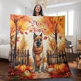 thumbnail image 2 of Happy Thanksgiving Belgian Malinois Give Thanks Fall Beanie Scarf Welcome Quilt Blanket Sheepdog Dog Lover Gifts Cozy Comforter Throw Blanket - 00020, 2 of 5