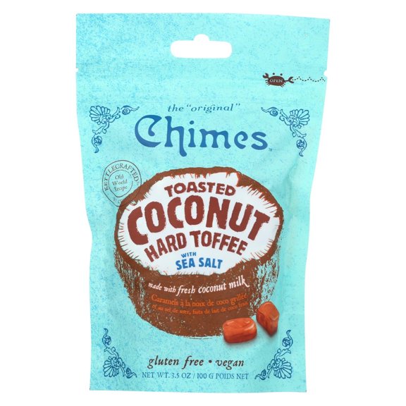 Chimes Toasted Coconut Hard Toffee with Sea Salt 3.5 oz Pack of 4