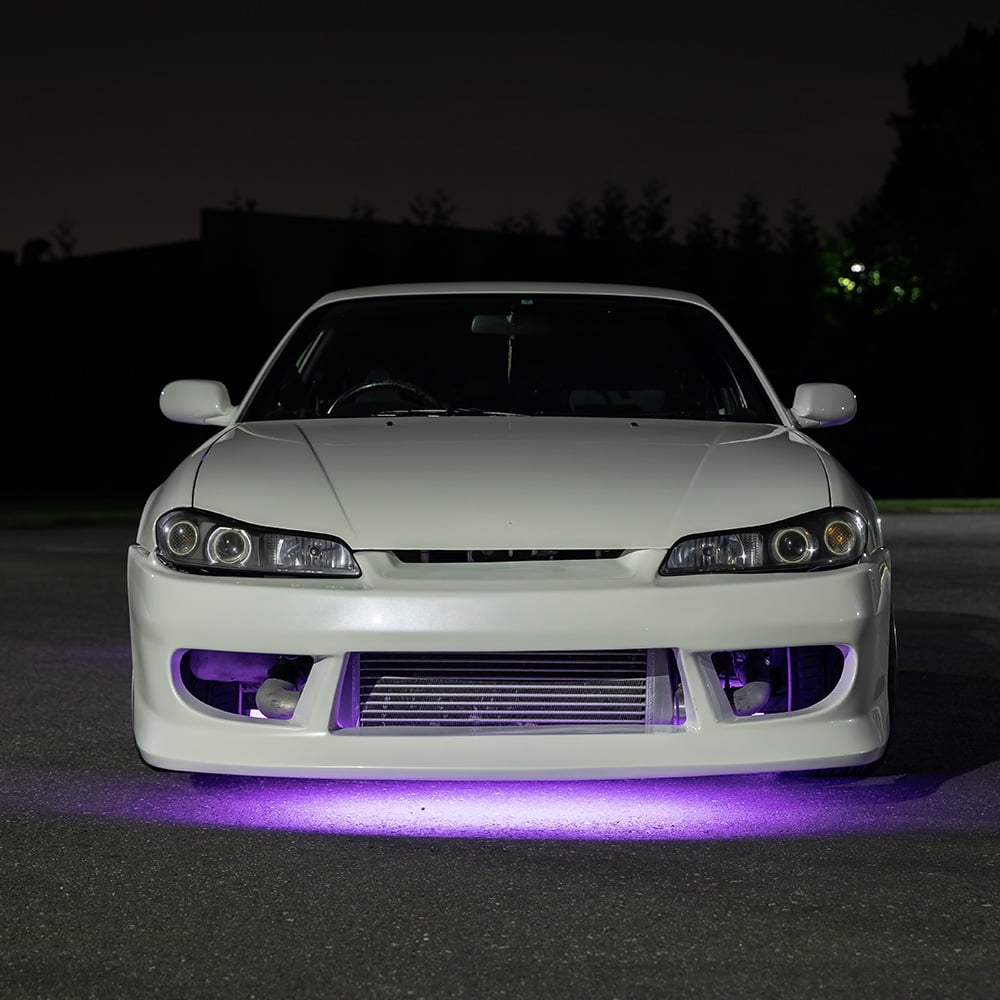 LEDGlow 4pc Purple Flexible LED Slimline Car Underbody Underglow Lighting Kit