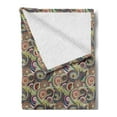 thumbnail image 2 of Abstract Soft Flannel Fleece Throw Blanket, Inspired Doodle Style Geometric Shapes Paisley Oriental Elements, Cozy Plush for Indoor and Outdoor Use, 70" x 90", Multicolor, by Ambesonne, 2 of 5