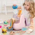 thumbnail image 2 of DIY Noodle Machine Pretend Play House Toy Simulation Kitchen Color Mud Ice Cream Machine Set Model Plasticine Clay Gift for Kids, 2 of 27