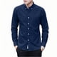 thumbnail image 1 of Blusa y camisa de manga larga con cuello vuelto para hombre, color liso, bolsillos, solapa con botones, blusa de poliéster para hombre, 1 of 2