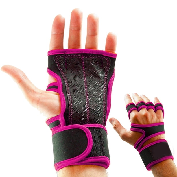 Guantes de fitness, equipo de gimnasio con mancuernas, guantes deportivos, correa de muñeca presurizada, guantes de entrenamiento para levantamiento de pesas