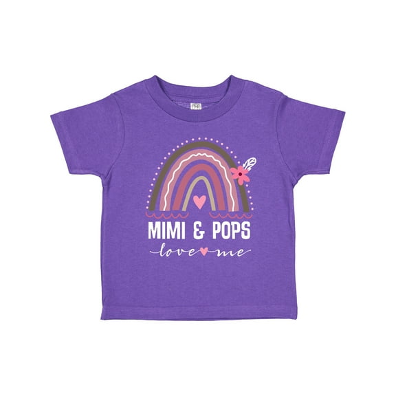 Inktastic Mimi and Pops Grandchild Rainbow Girls Toddler T-Shirt