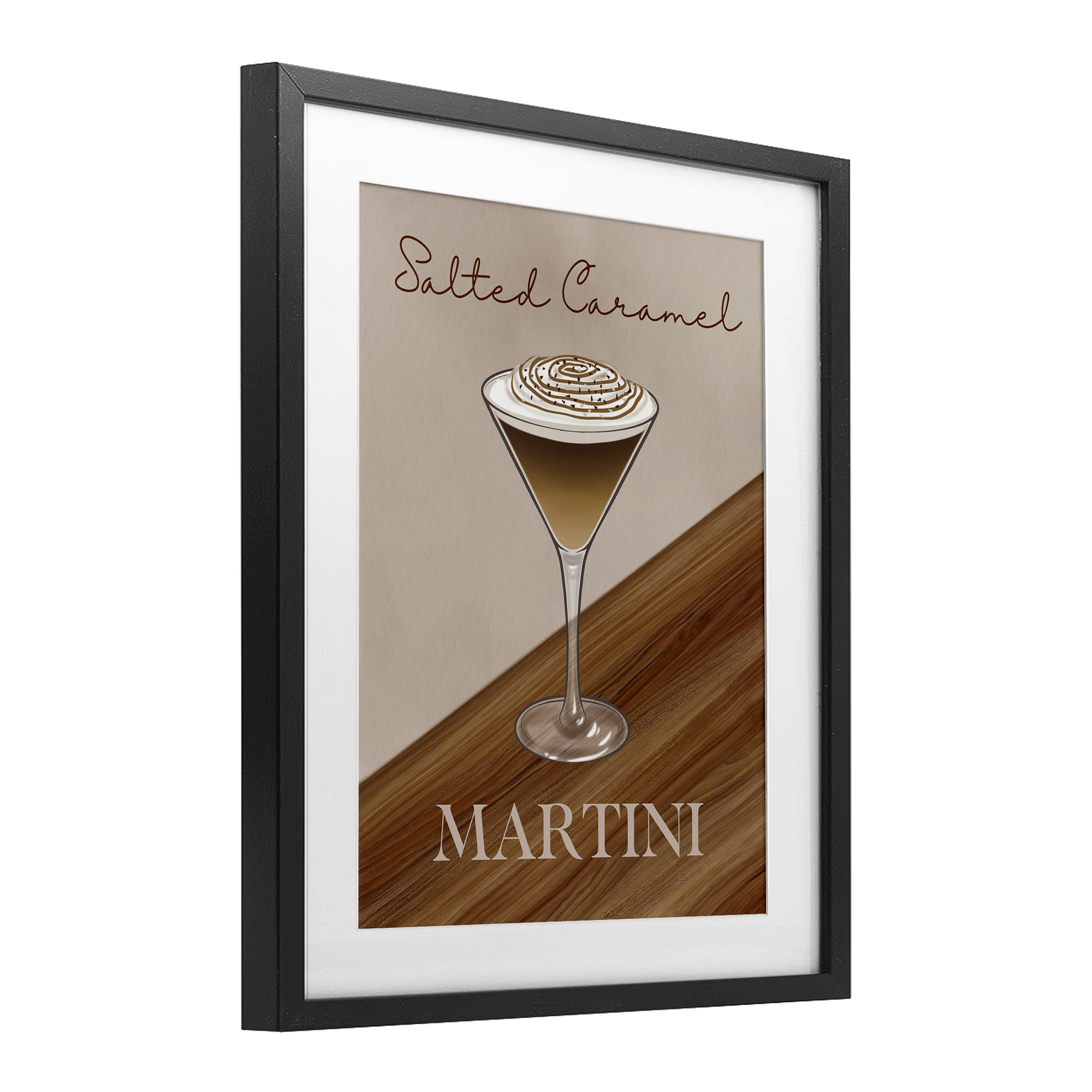 Stupell Industries Salted Caramel Martini Black Framed Print Under Glass, design by Marcus Prime