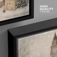 thumbnail image 5 of IDEA4WALL Framed Canvas Art Wall Decor Painting Charming Snowy Town Square Christmas Village with Clock Tower Fine Art Vintage Retro Chic for Dorm Home Office - 16"x24" Black, 5 of 5