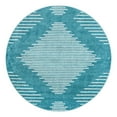 thumbnail image 3 of Unique Loom Kai Collection Area Rug - Warrior (6' Round Turquoise/Ivory), 3 of 7