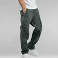 thumbnail image 2 of Men Casual Cargo Pants Spring And Autumn Trousers Men Elastic Waist Jogger Sport Pants Sports Trousers Hiking Travel Pants Cargo Pants Mens Pants Trousers Overall Streetwear, 2 of 6