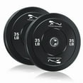 thumbnail image 1 of Weight Plates Set, 2-Inch Universal Fit, Bumper Plates With Steel Insert for Strength Training, Rubber Weight Plates for Barbell Home Gym, 1 of 7